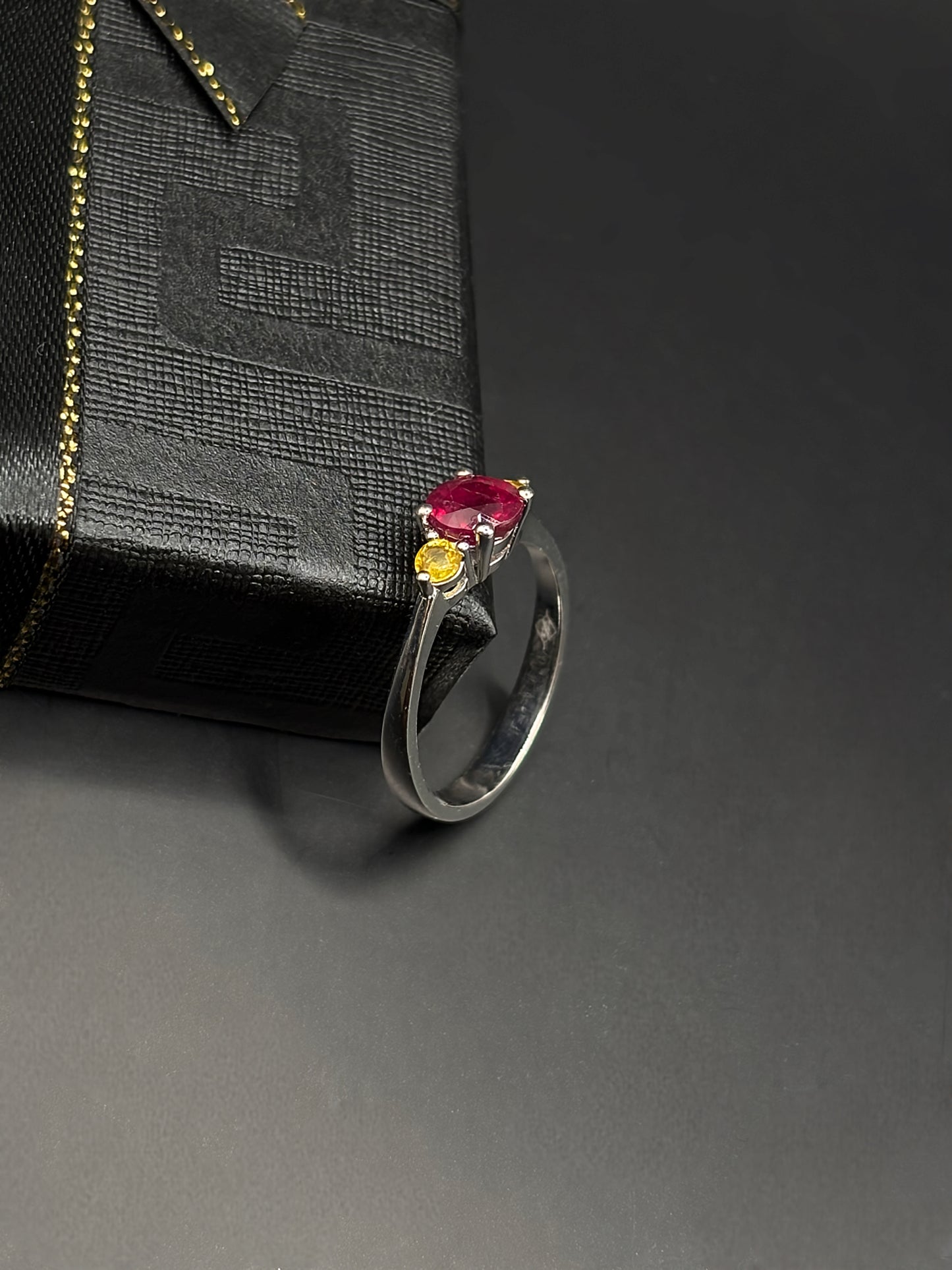 Red Ruby White Gold Ring