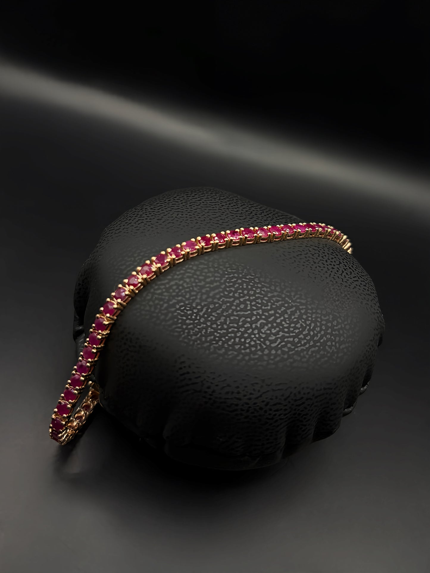 Burma Ruby Rose Gold Tennis Bracelet