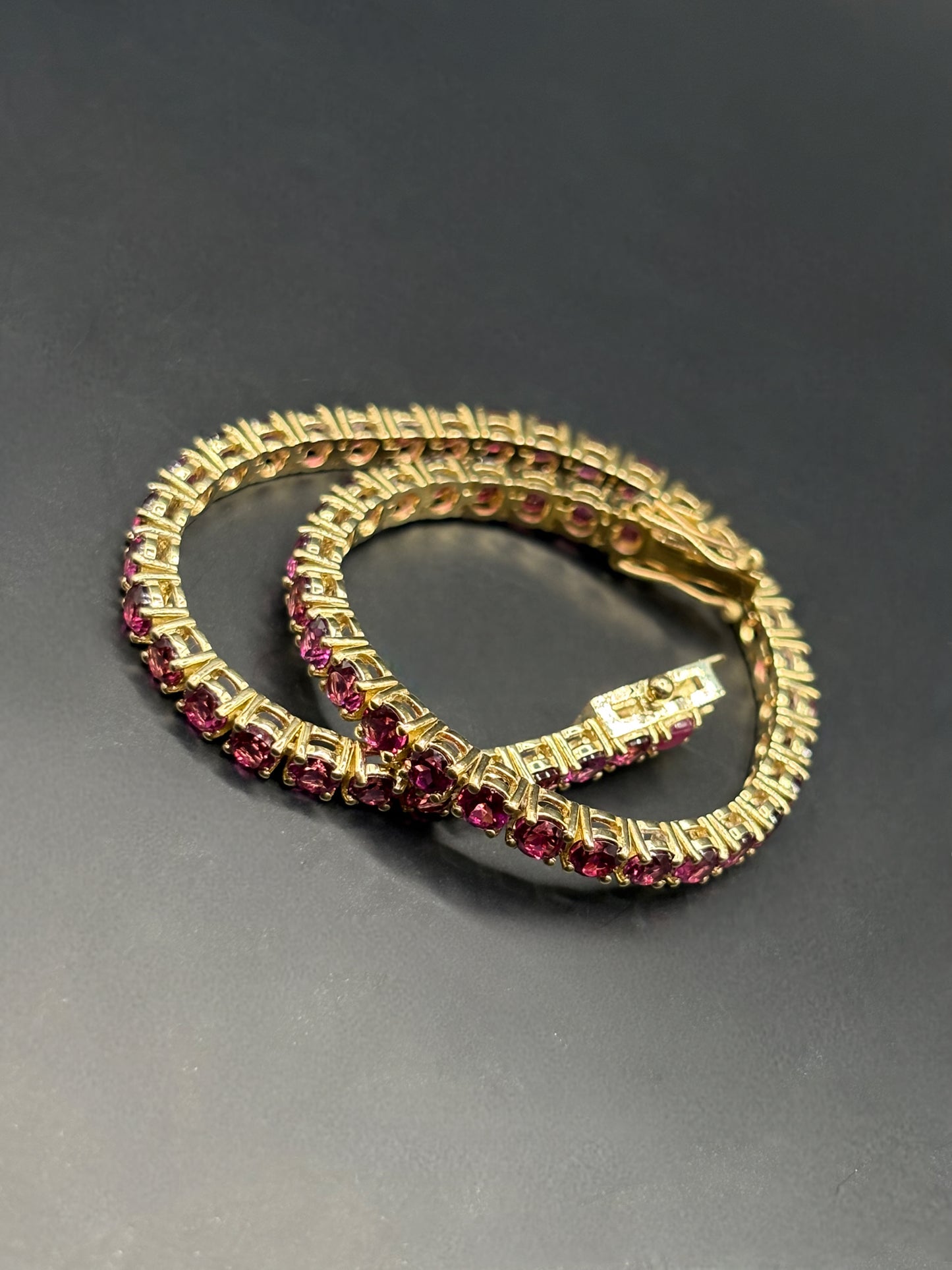 Pink Garnet Tennis Bracelet