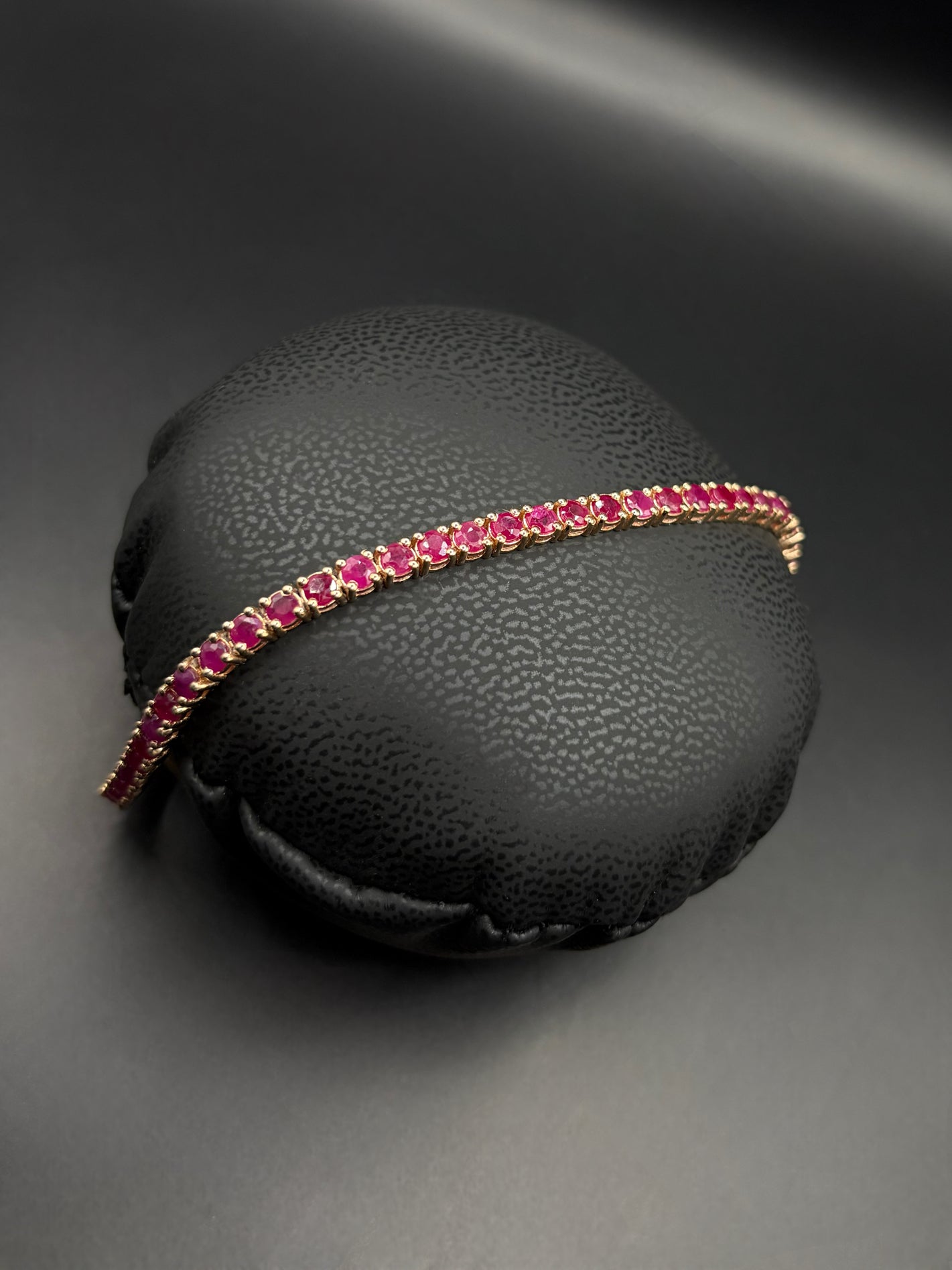 Burma Ruby Rose Gold Tennis Bracelet
