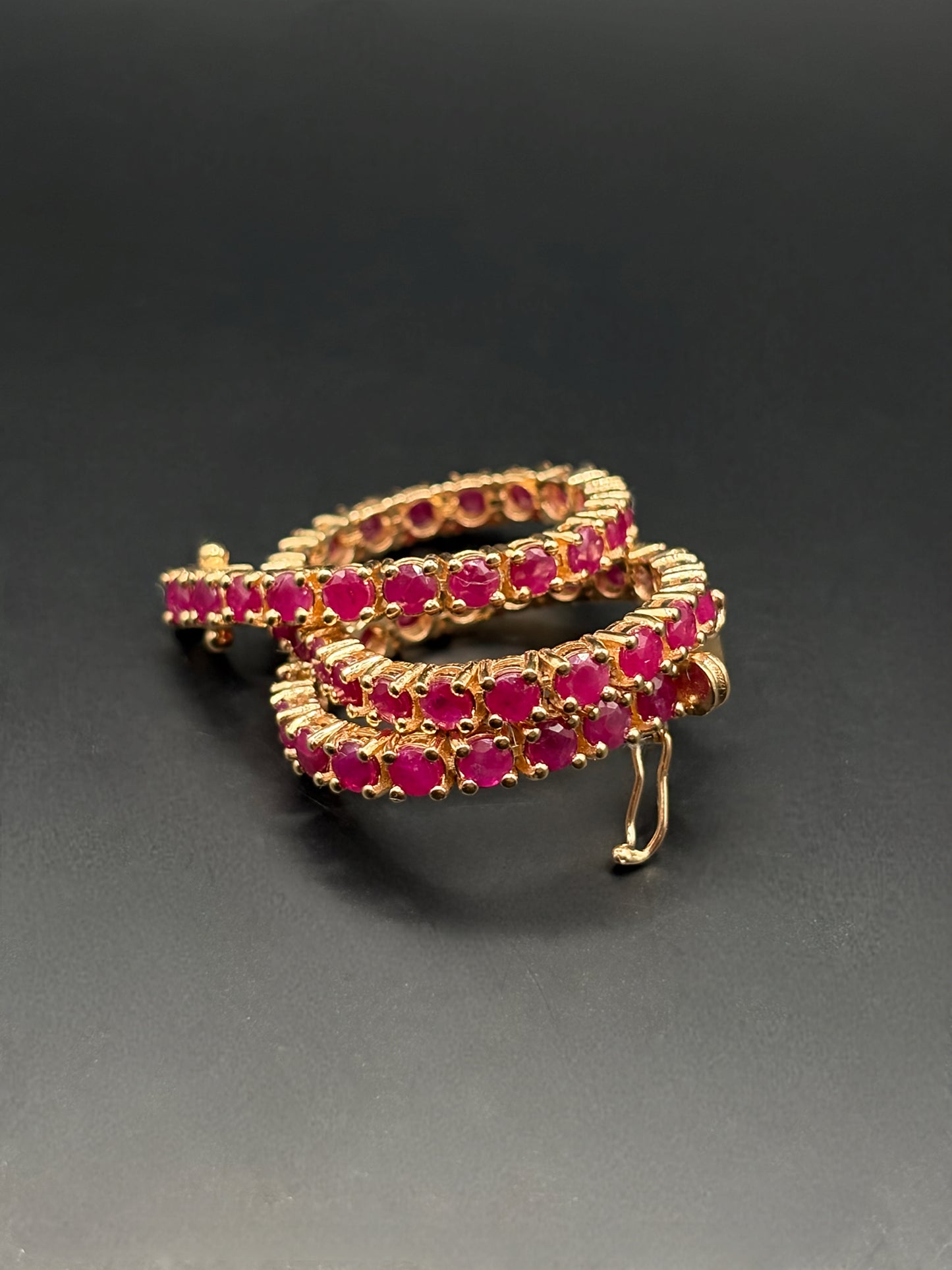 Burma Ruby Rose Gold Tennis Bracelet