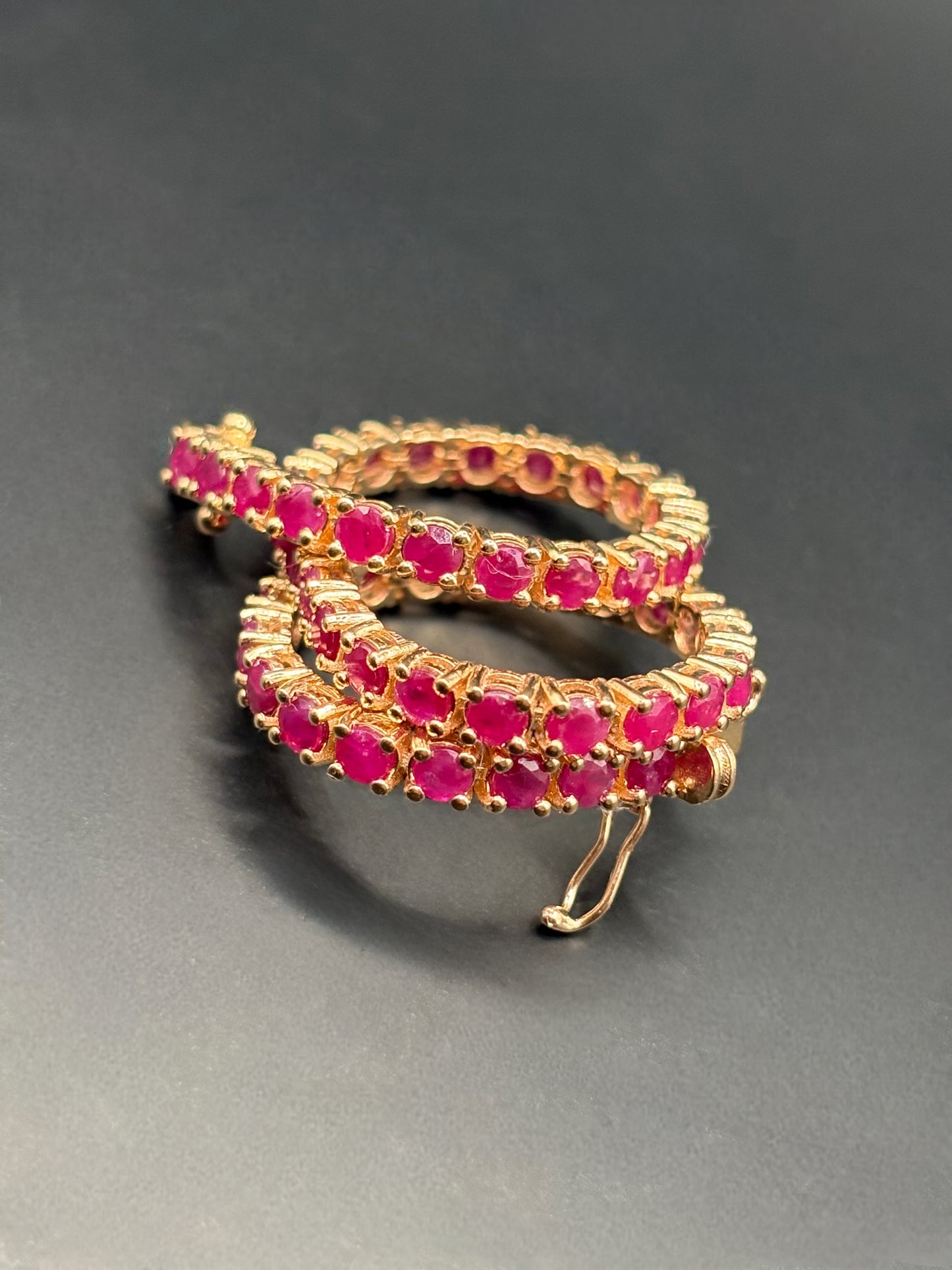 Burma Ruby Rose Gold Tennis Bracelet