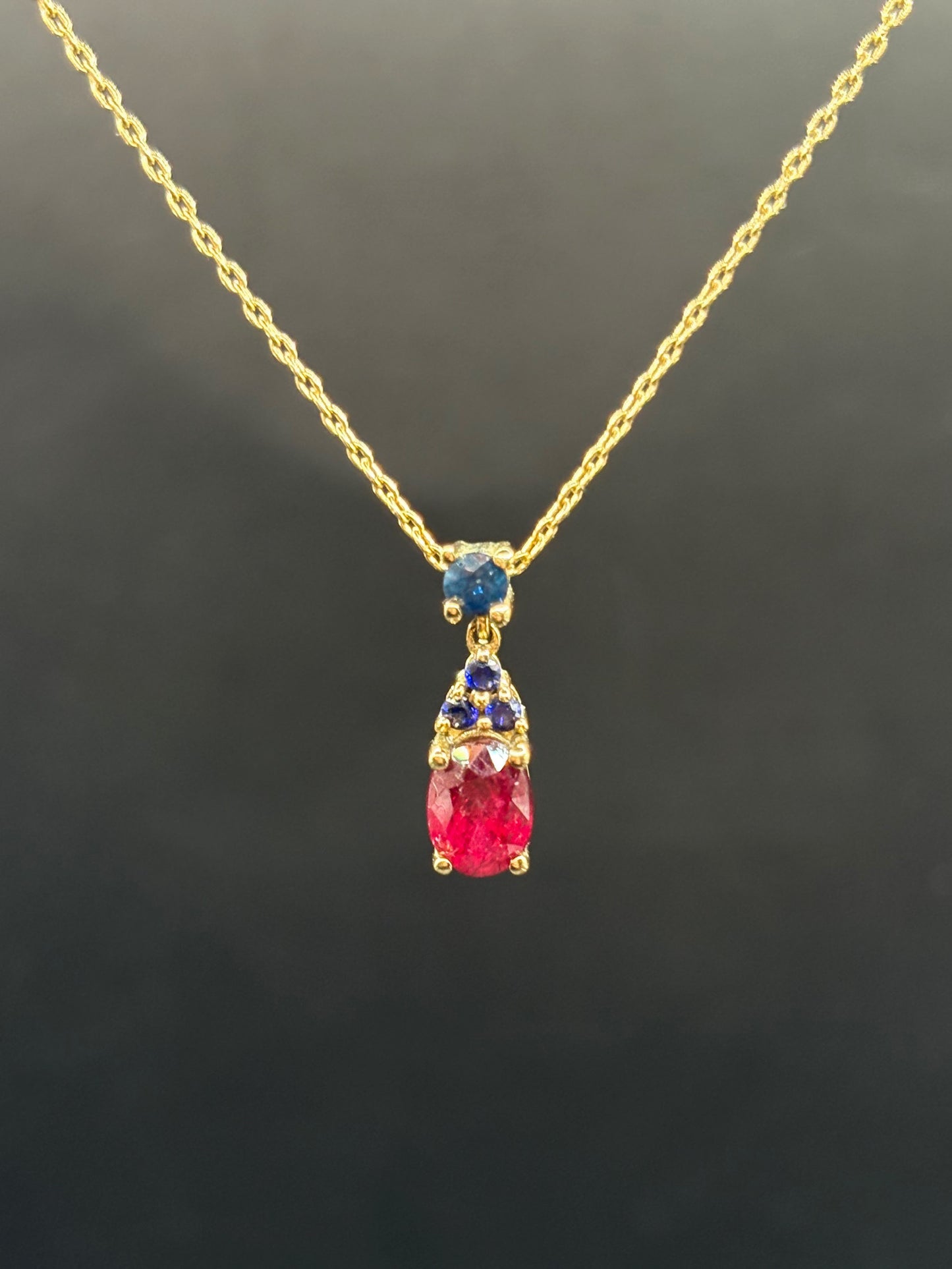 Yellow Gold Ruby Pendant