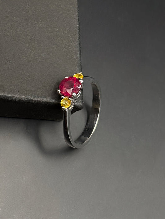 Red Ruby White Gold Ring