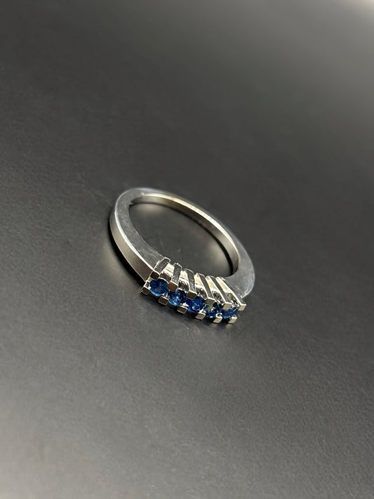 Blue Sapphire Semi Infinity Ring