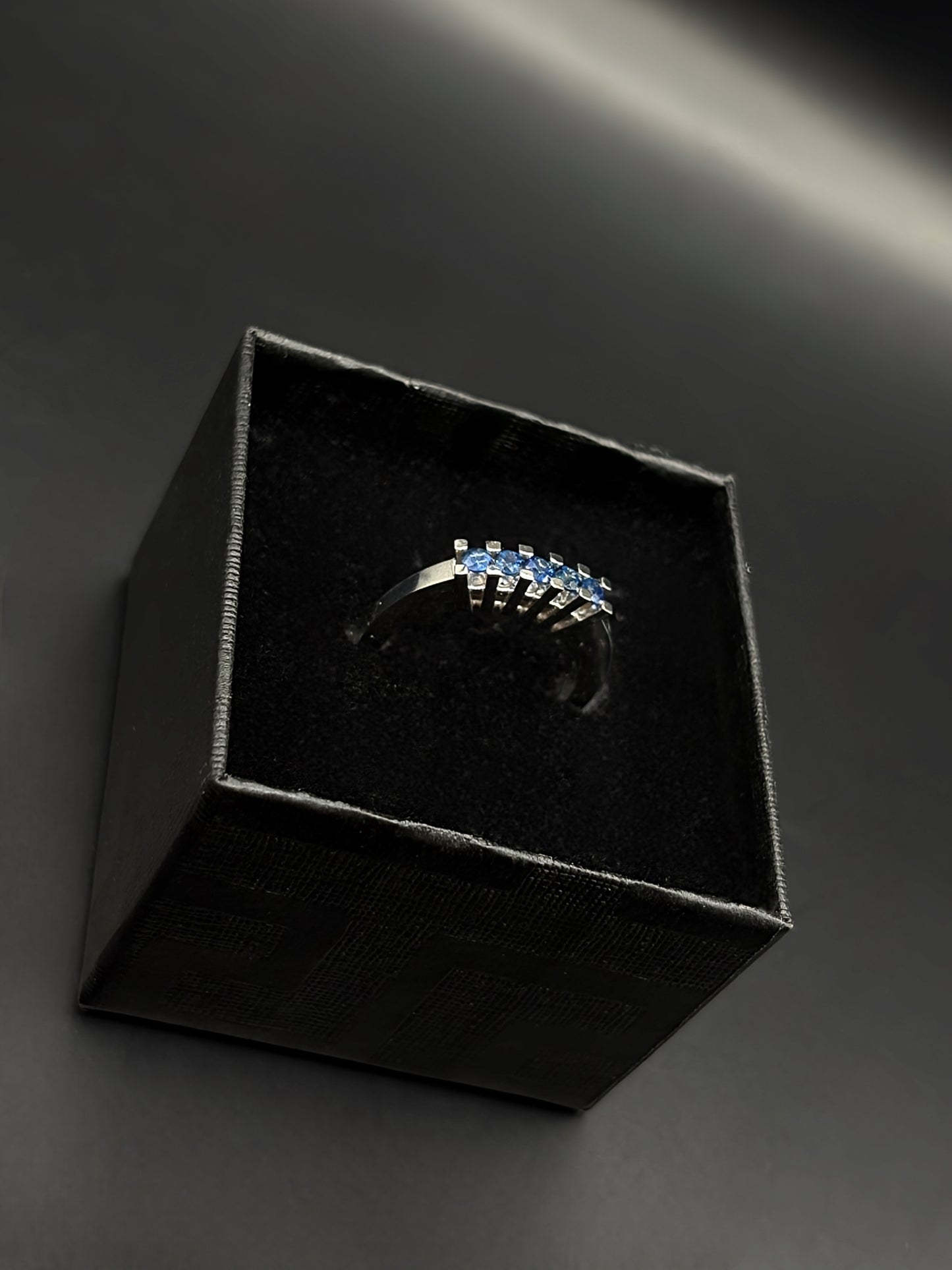 Blue Sapphire Semi Infinity Ring