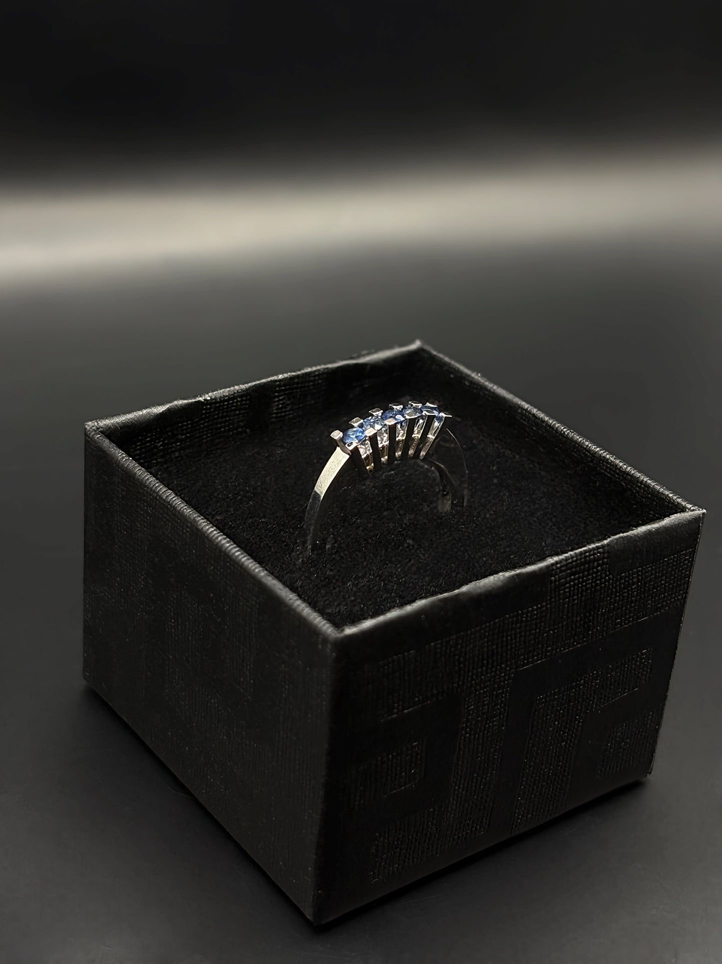 Blue Sapphire Semi Infinity Ring