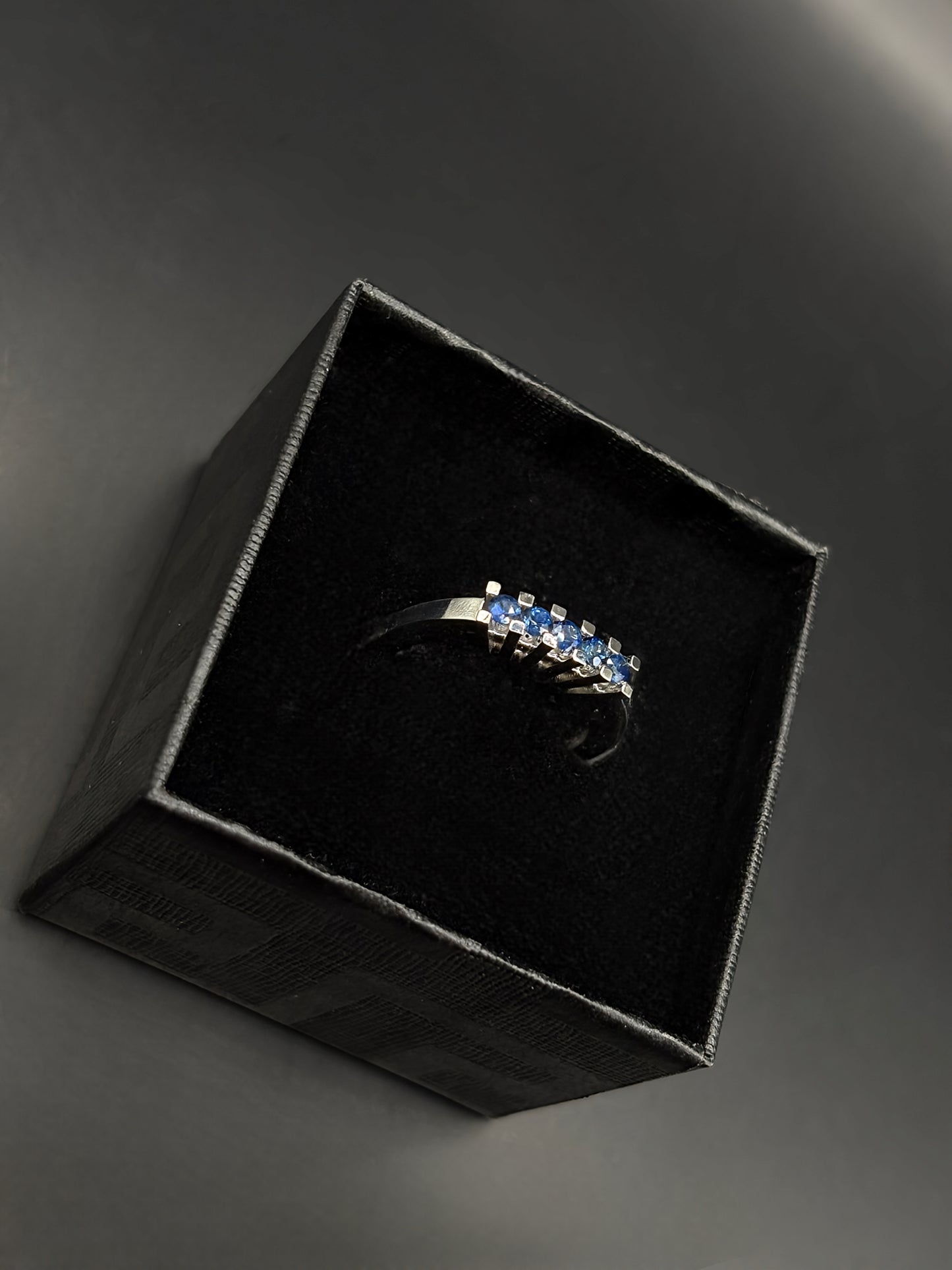 Blue Sapphire Semi Infinity Ring