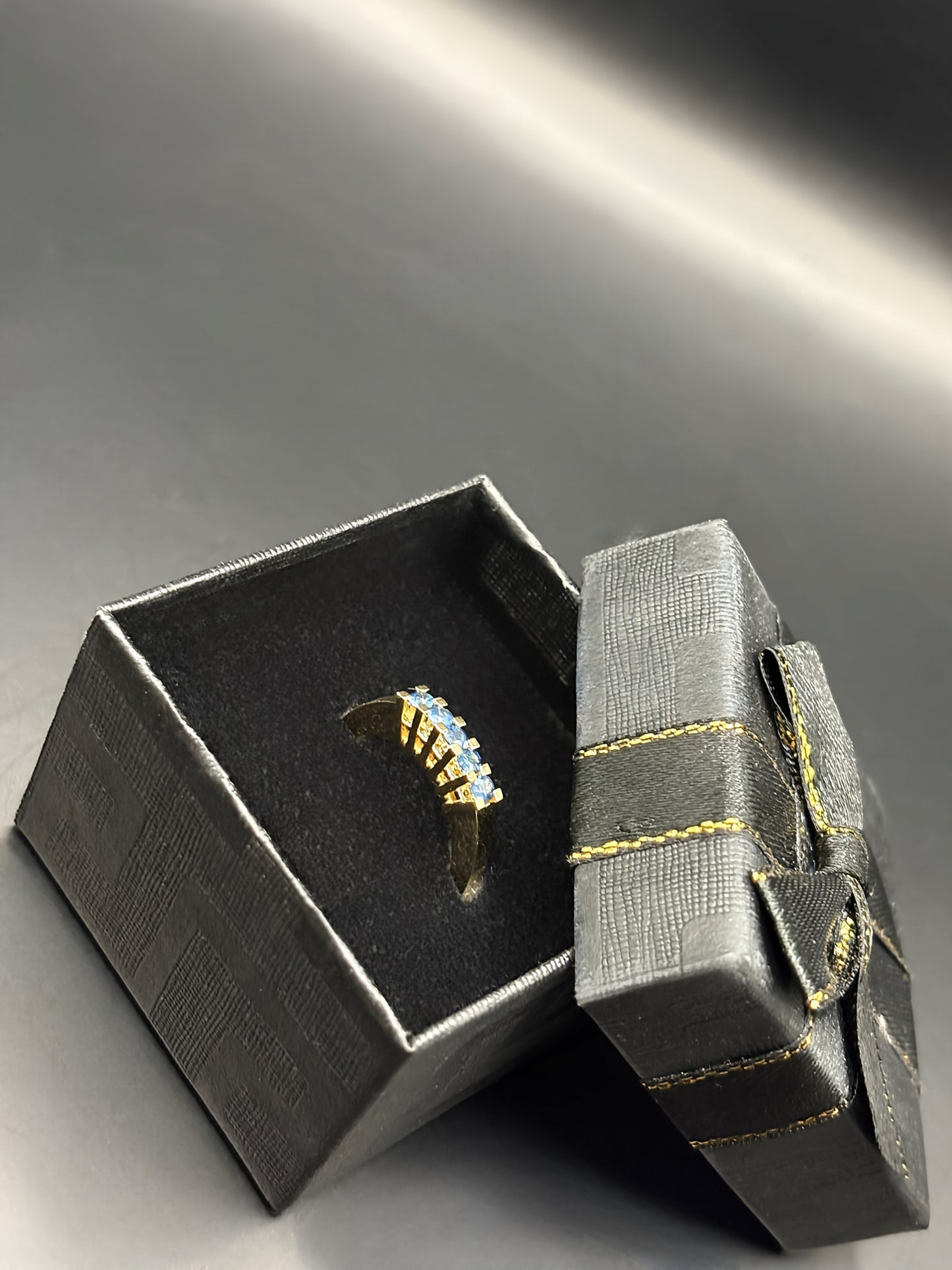 Blue Sapphire Semi Infinity Ring
