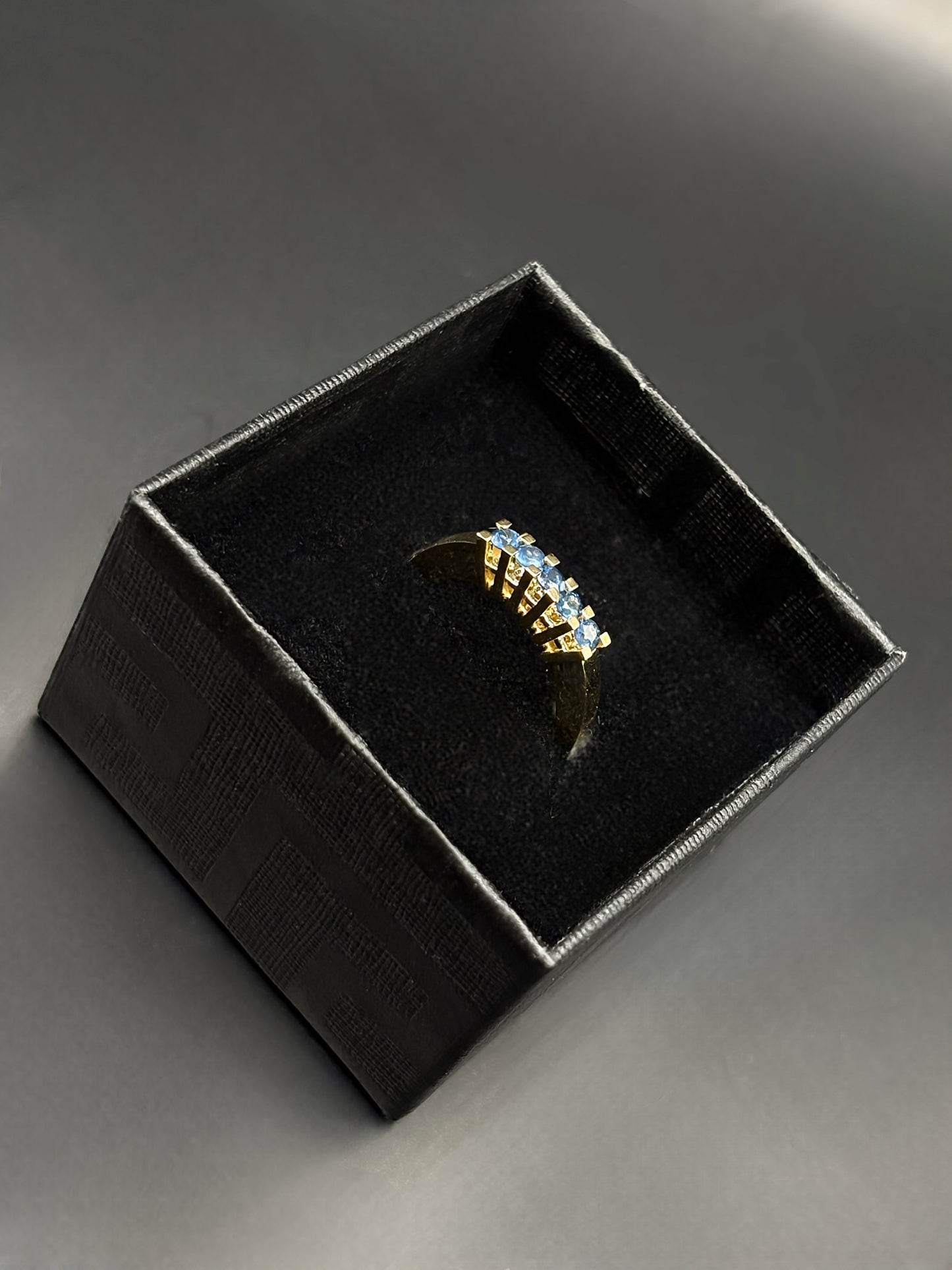 Blue Sapphire Semi Infinity Ring