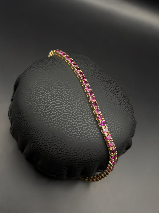 Pink Garnet Tennis Bracelet
