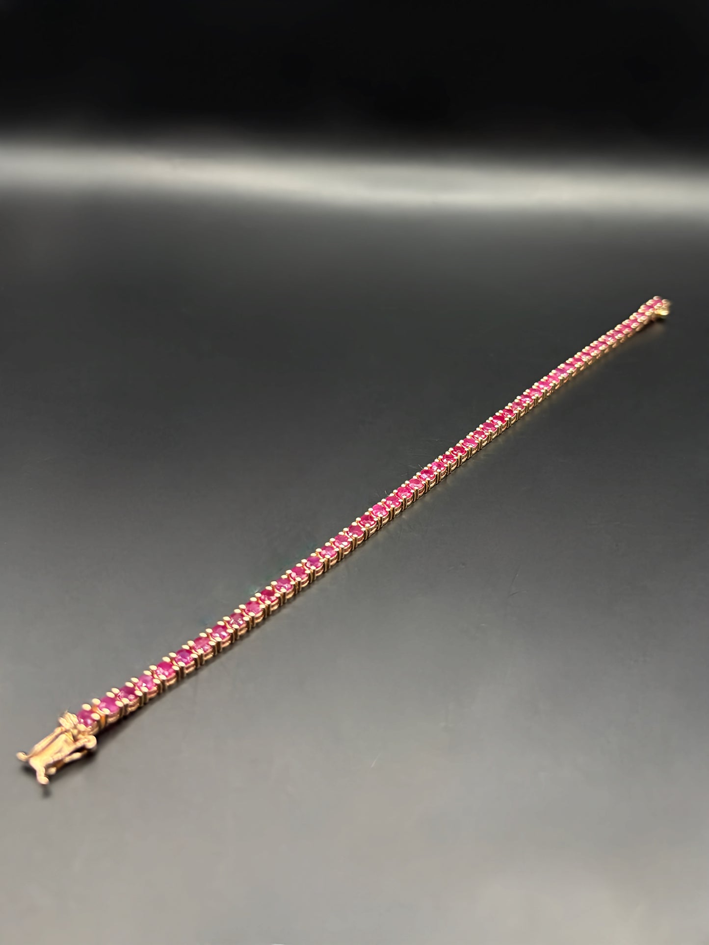 Burma Ruby Rose Gold Tennis Bracelet