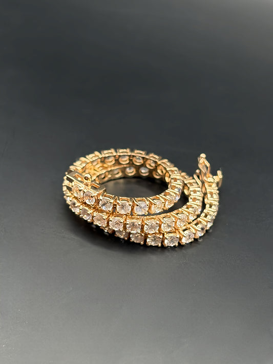 Rose Gold White Sapphire Tennis Bracelet
