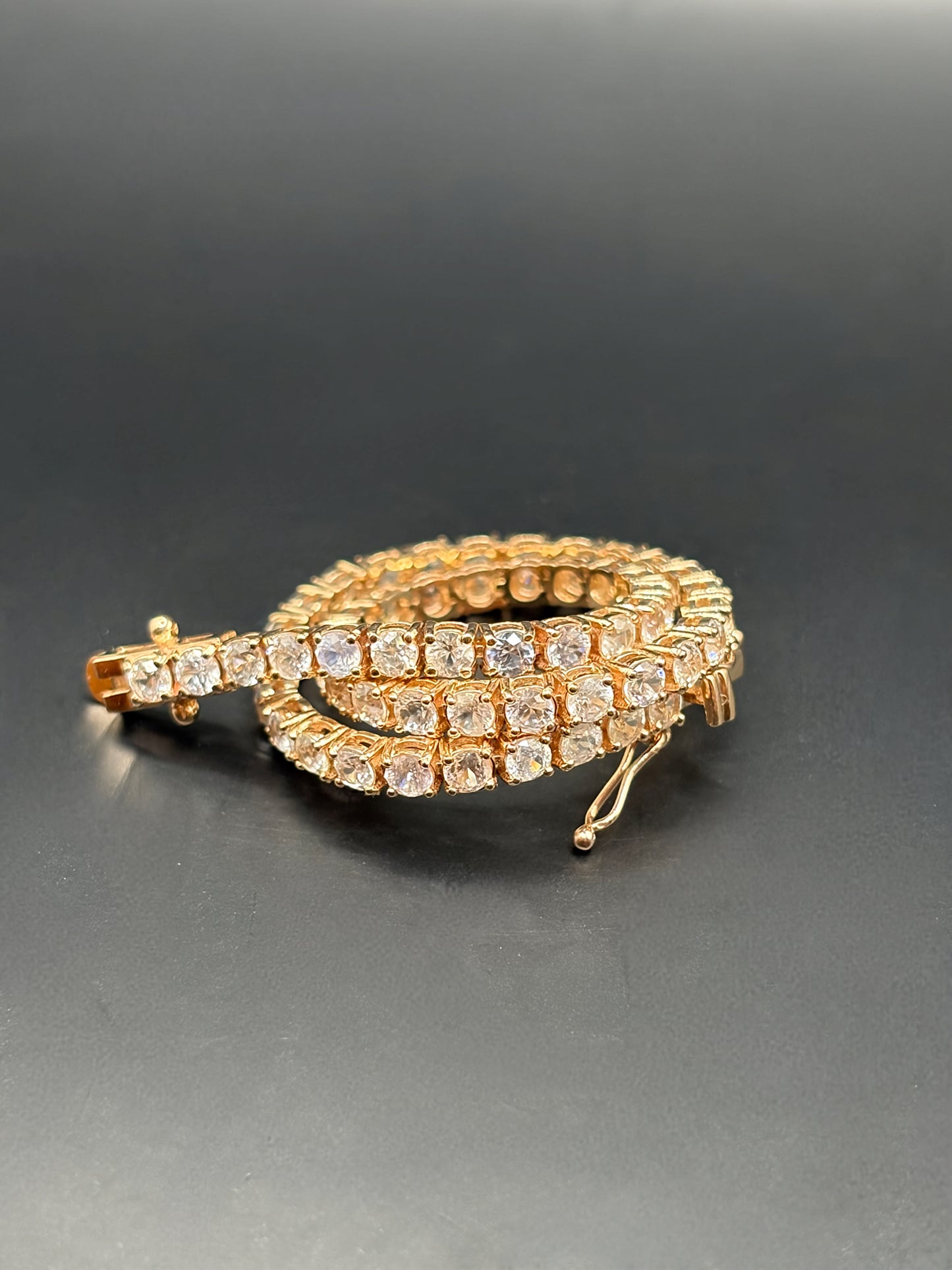 Rose Gold White Sapphire Tennis Bracelet