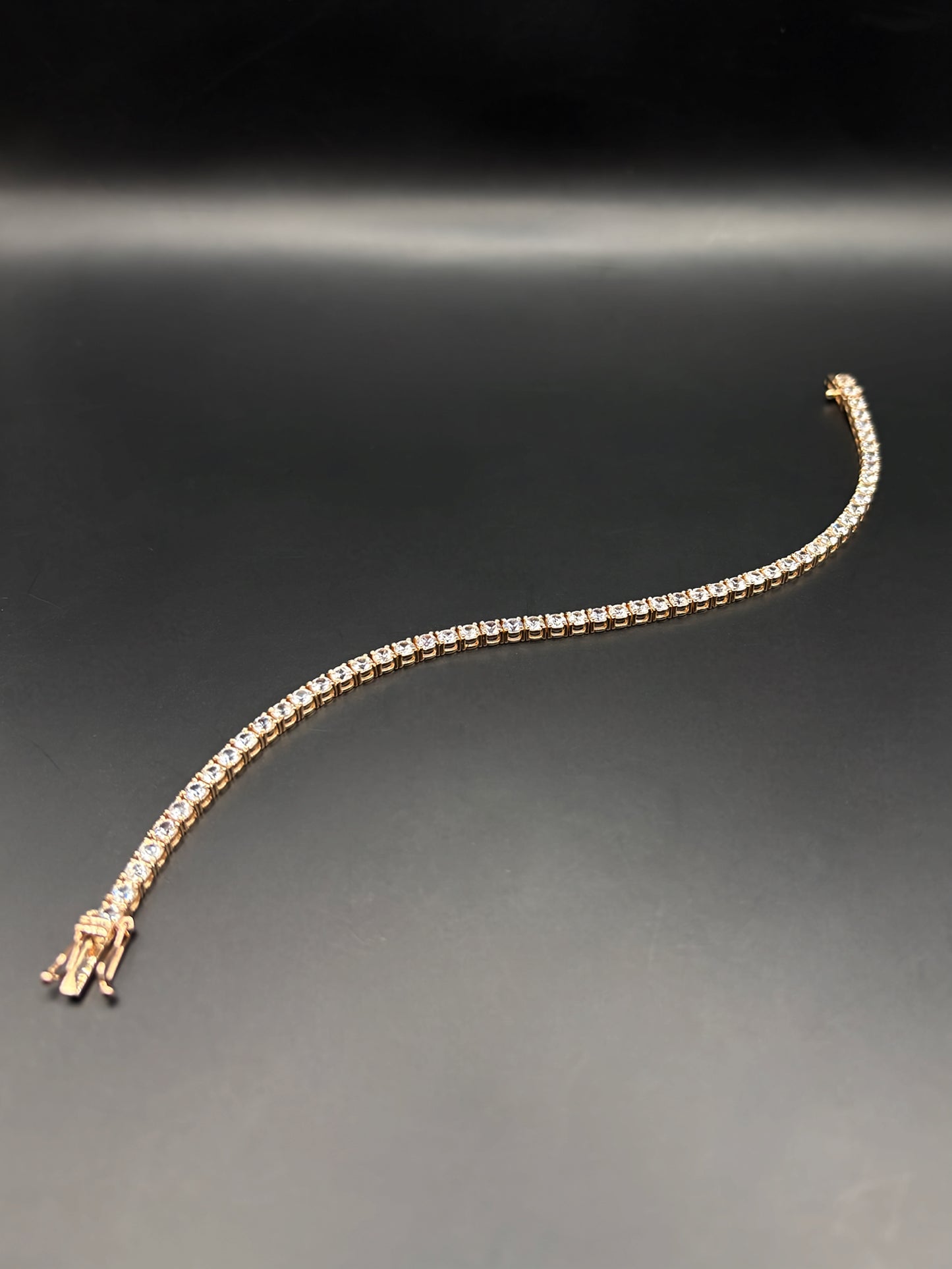 Rose Gold White Sapphire Tennis Bracelet
