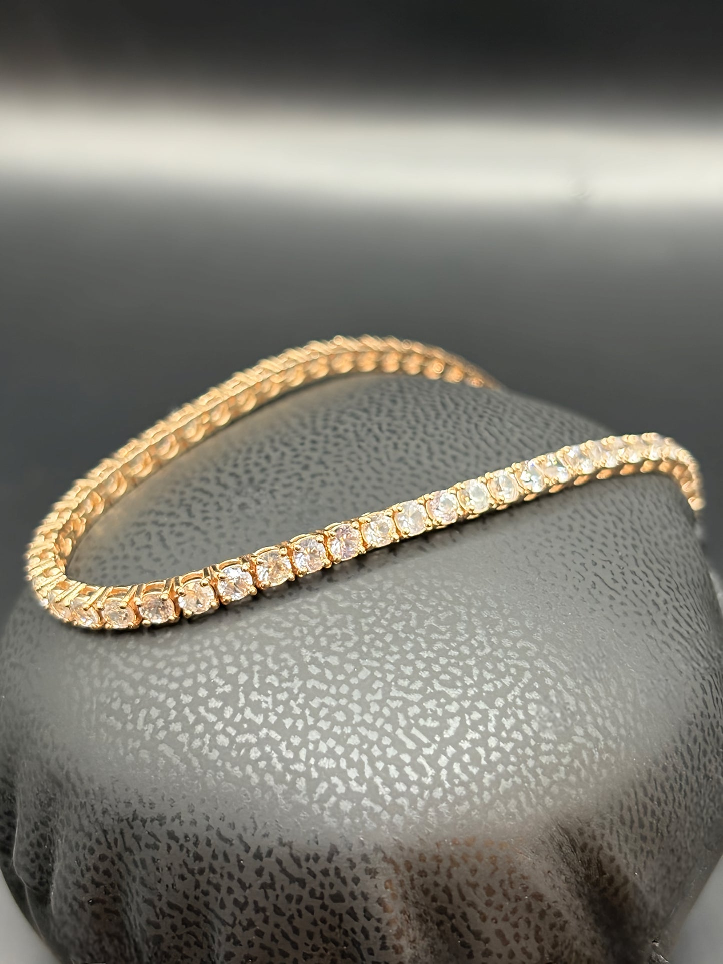 Rose Gold White Sapphire Tennis Bracelet