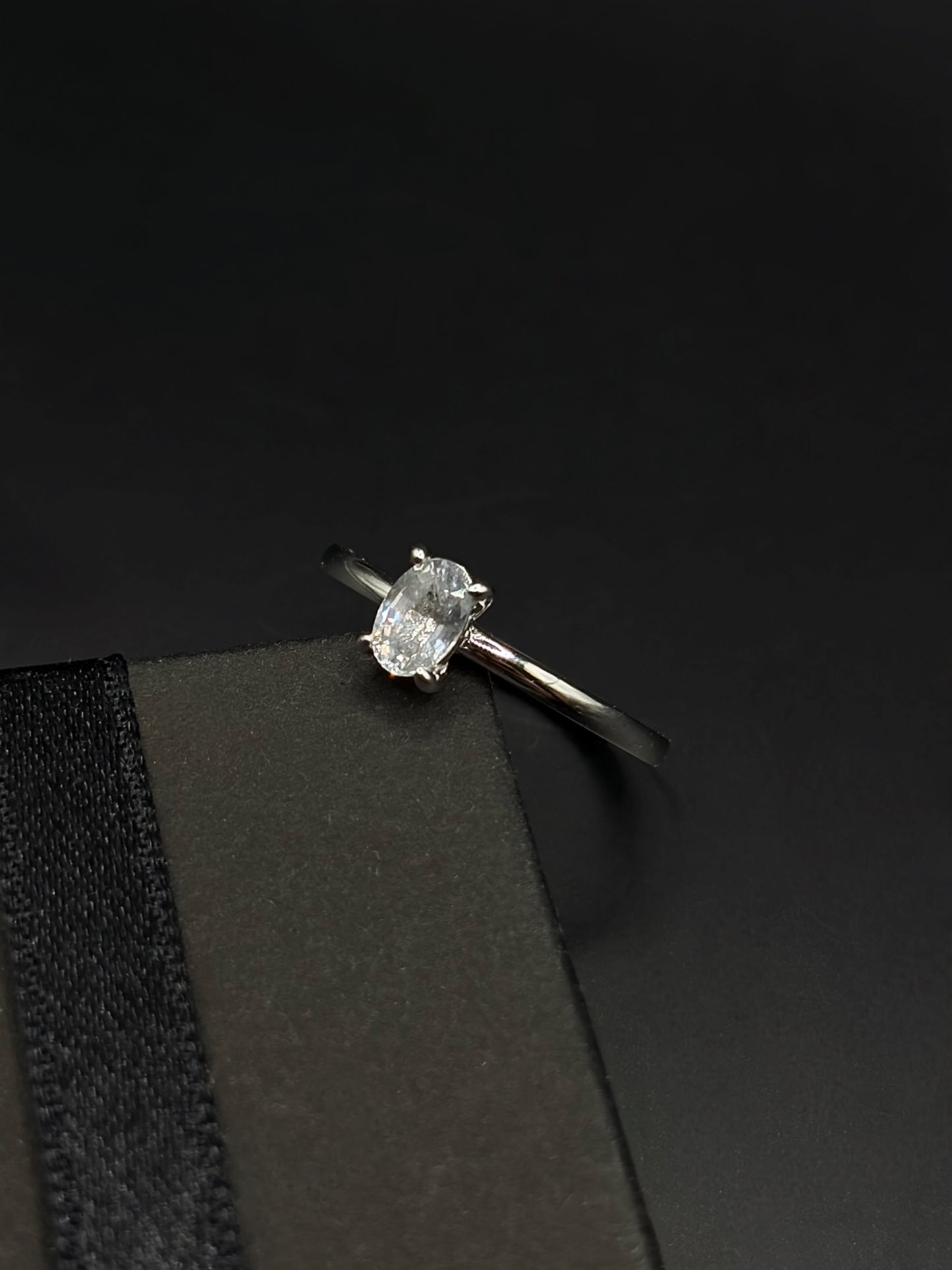 White Sapphire Engagement Ring