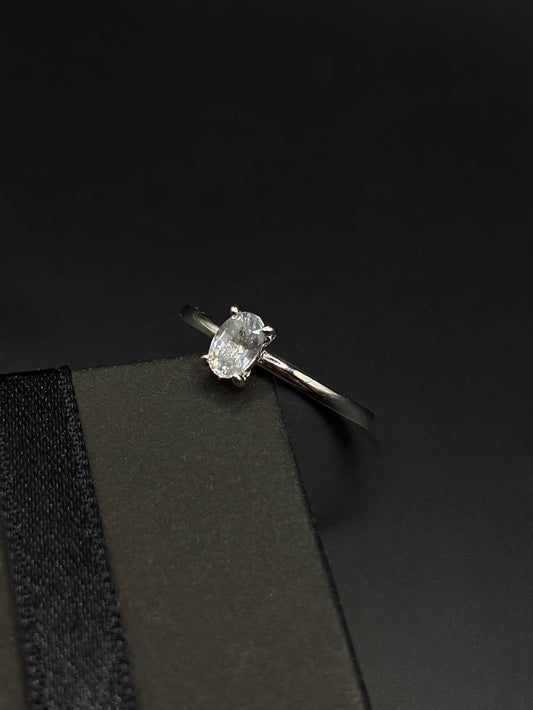 White Sapphire Engagement Ring