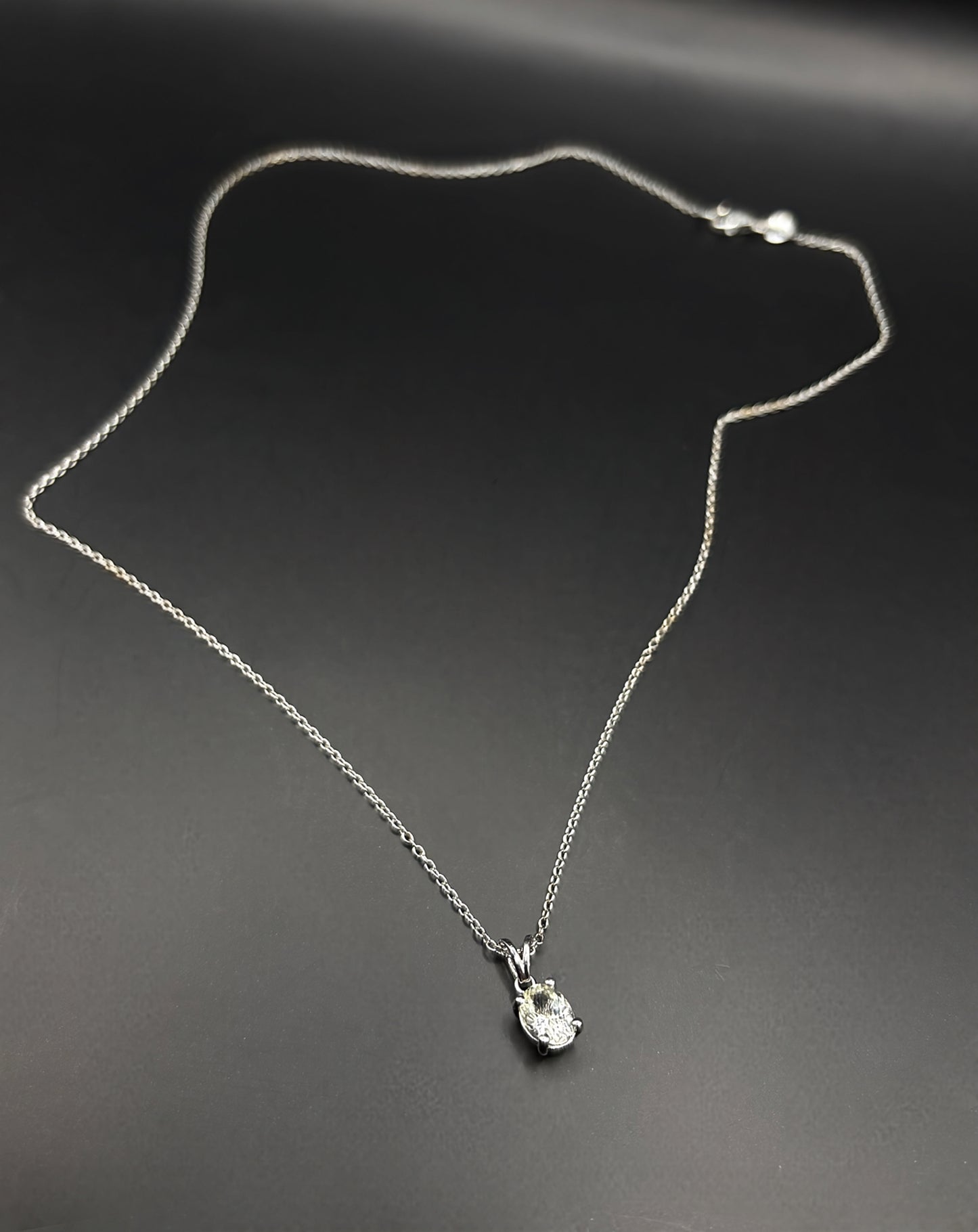 White Sapphire Oval Pendant