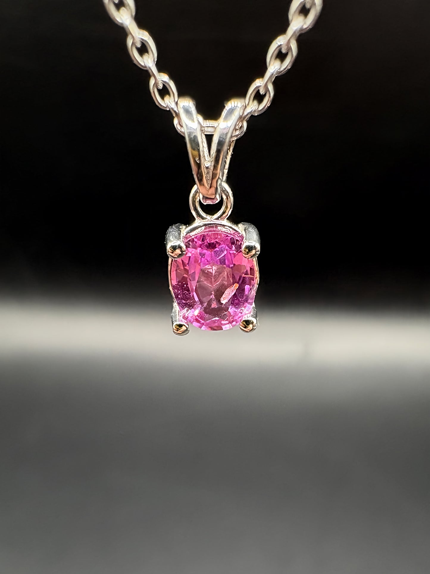Pink Sapphire Oval Pendant