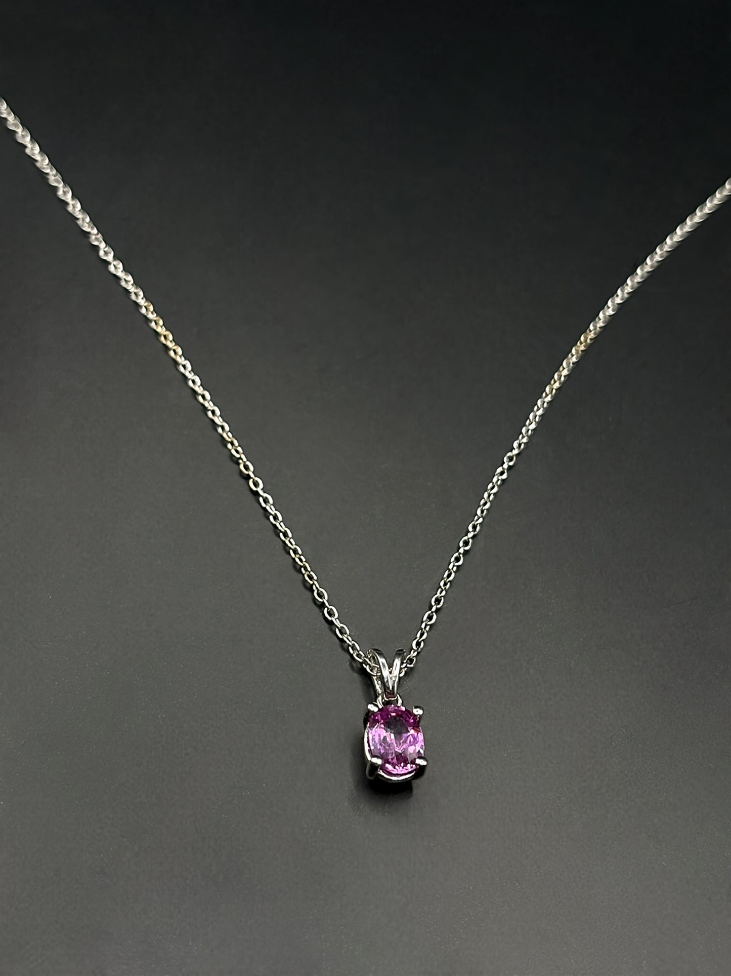 Pink Sapphire Oval Pendant