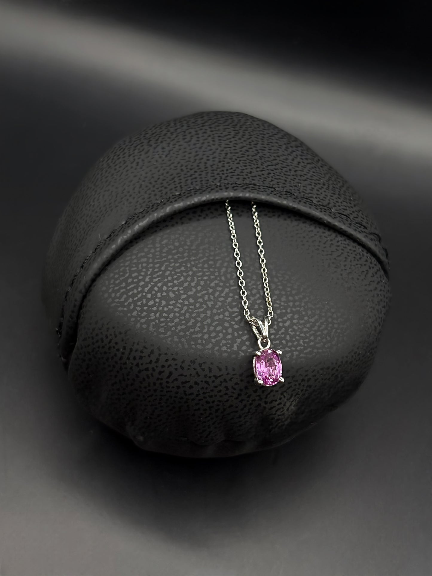 Pink Sapphire Oval Pendant