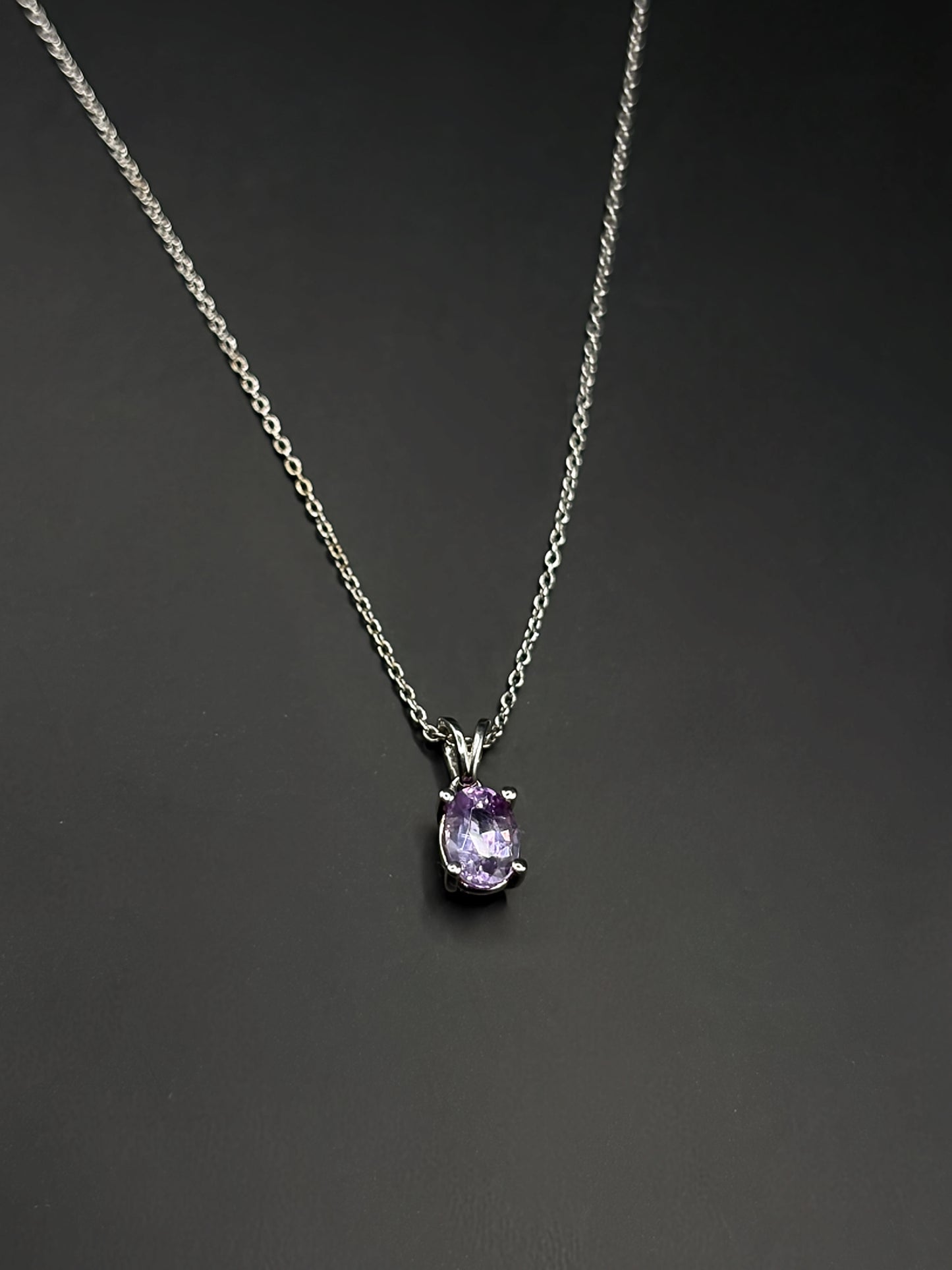 Light Purple Sapphire Oval Pendant