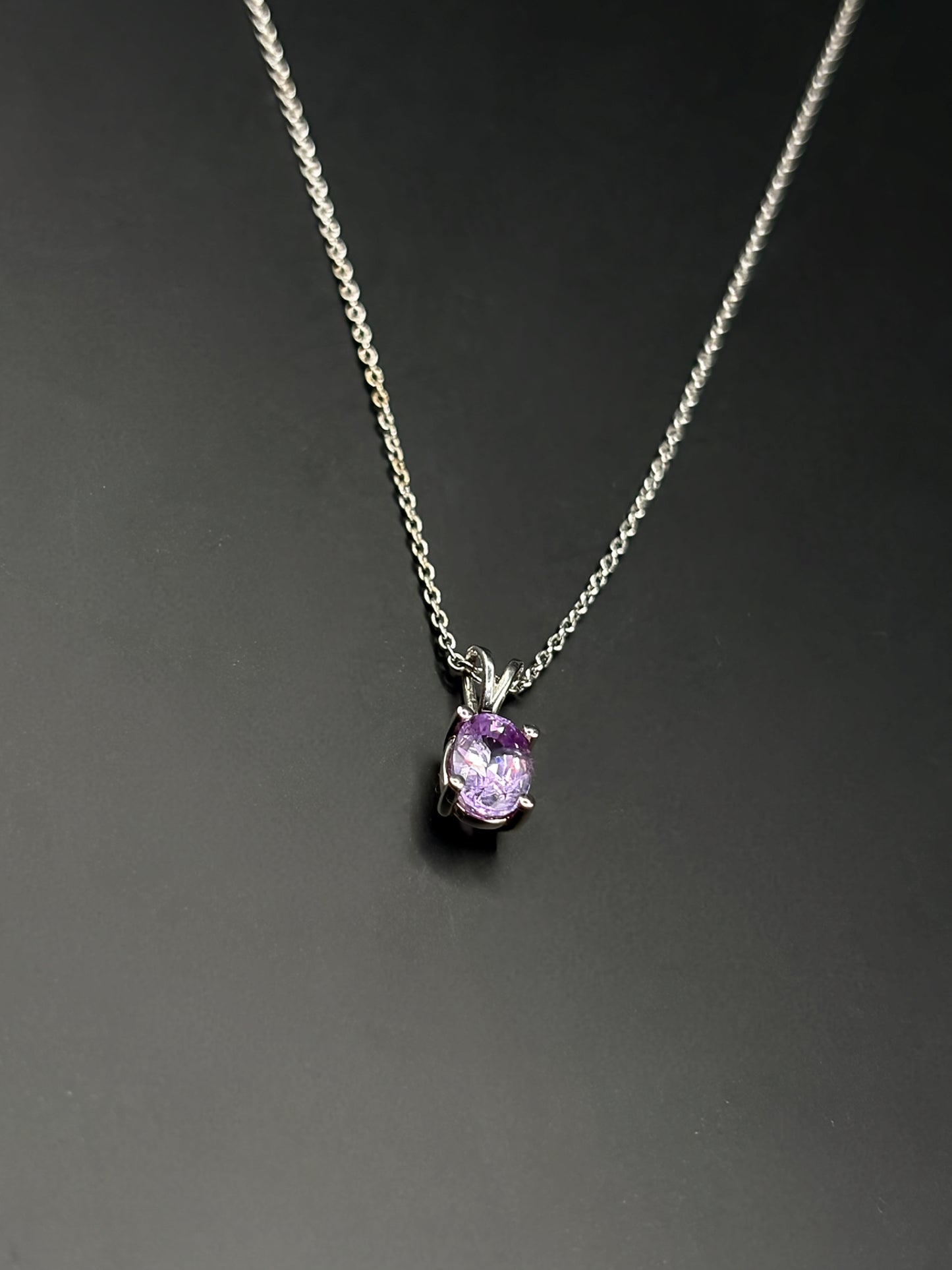 Light Purple Sapphire Oval Pendant