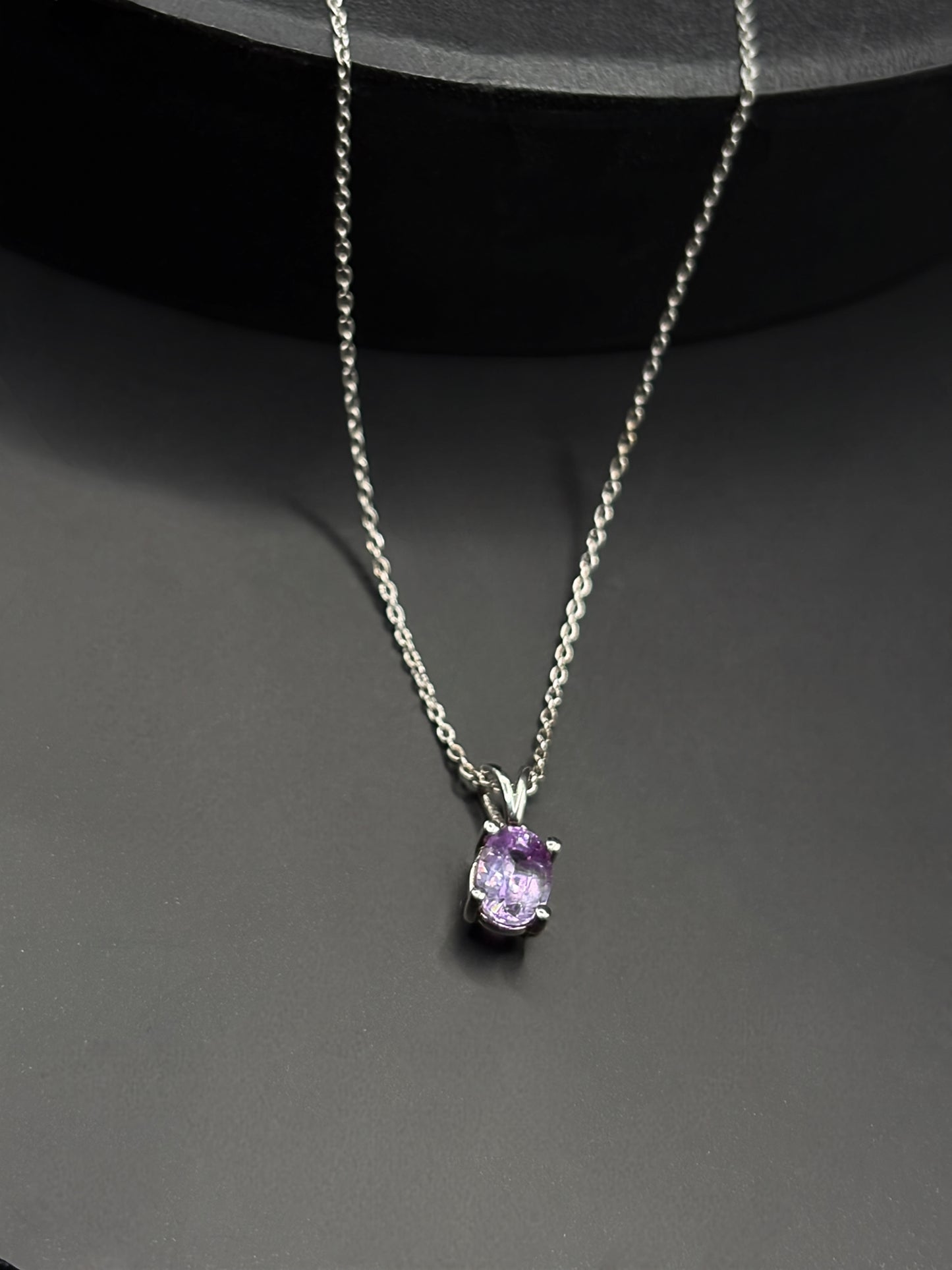 Light Purple Sapphire Oval Pendant