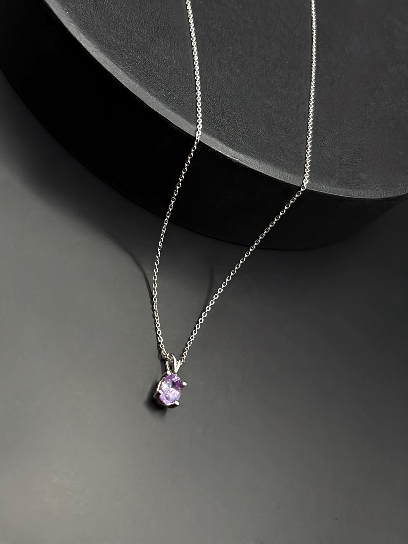 Light Purple Sapphire Oval Pendant